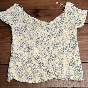 Aqua - off shoulder floral top - small